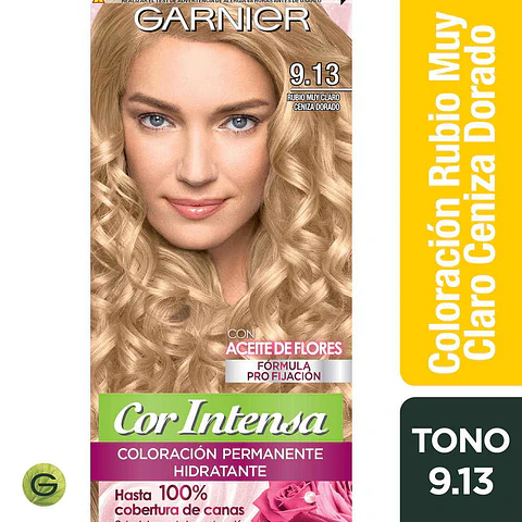 Tintura Cabello - GARNIER 9.13 RUBIO MUY CLARO CENIZO DORADO (45 g)