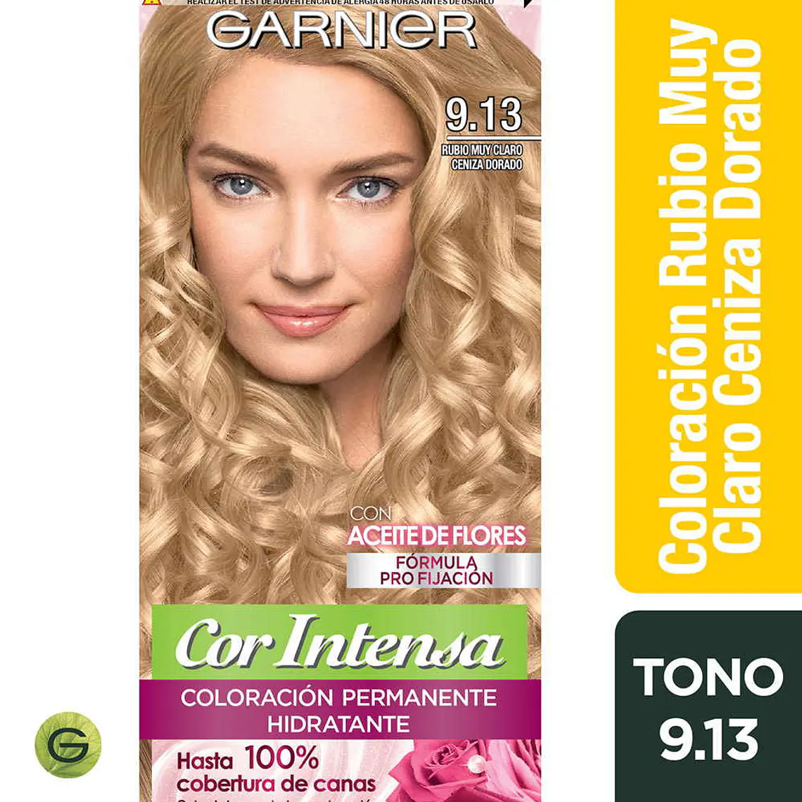 Tintura Cabello - GARNIER 9.13 RUBIO MUY CLARO CENIZO DORADO (45 g) 1