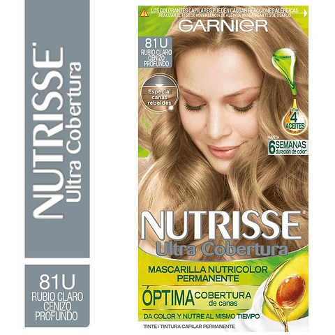 Tintura de Cabello - GARNIER RUBIO CLARO CENIZO PROFUNDO 81U (67,5 ml) 