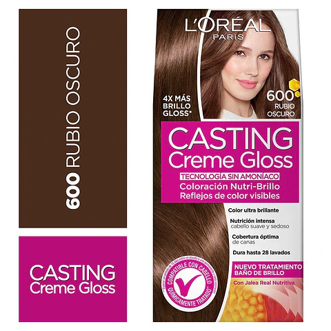 Tintura de Cabello Casting Creme Gloss - LOREAL RUBIO OSCURO 600 (45 G)