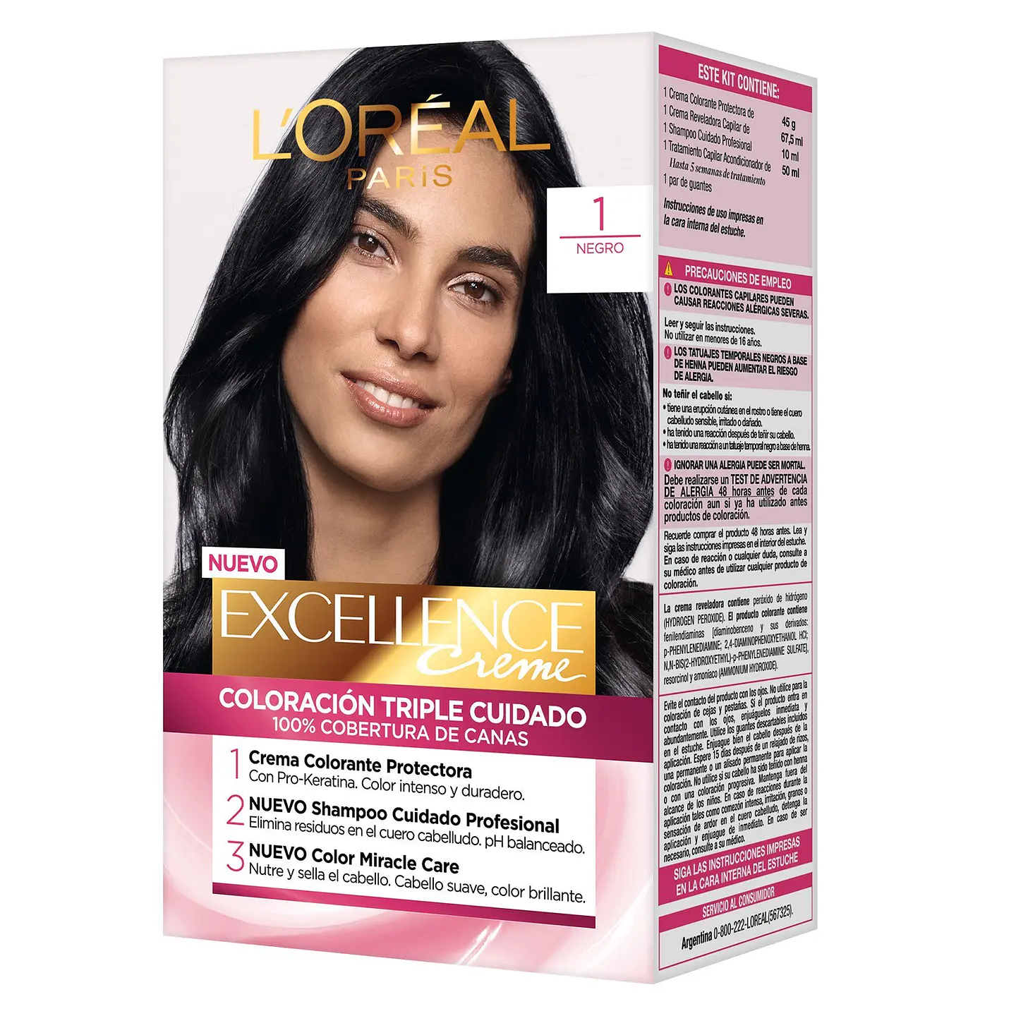 Tintura de Cabello Excellence Creme - LOREAL NEGRO 1 (45 G) 1