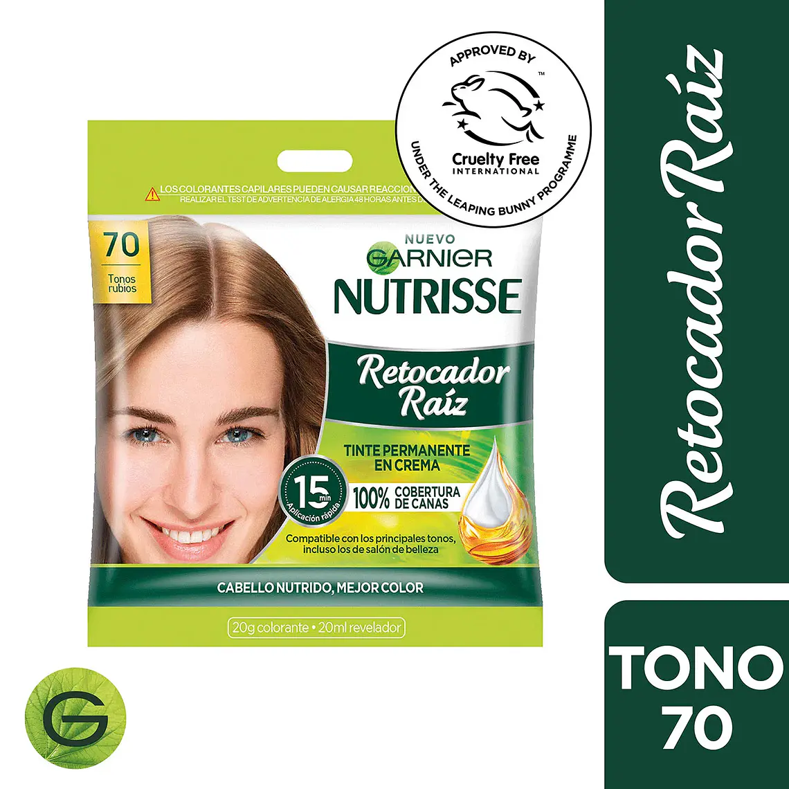 Tintura Permanente en Crema Retocador de Raíz - GARNIER 70 TONO RUBIO 1