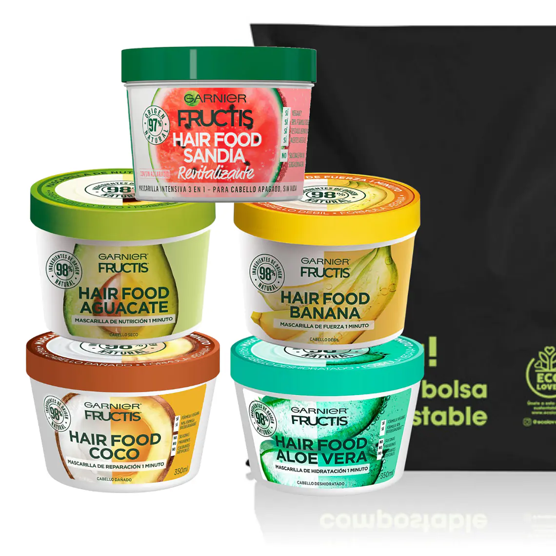 Pack Rutina Hair Food Mask 5 unidades - GARNIER 1