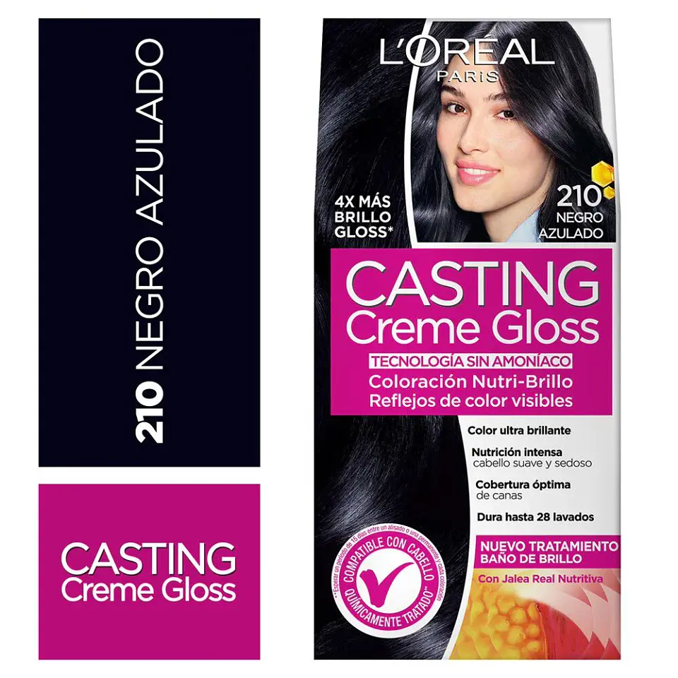 Tintura de Cabello Casting Creme Gloss - LOREAL NEGRO AZULADO 210 (45 G) LOREAL 1