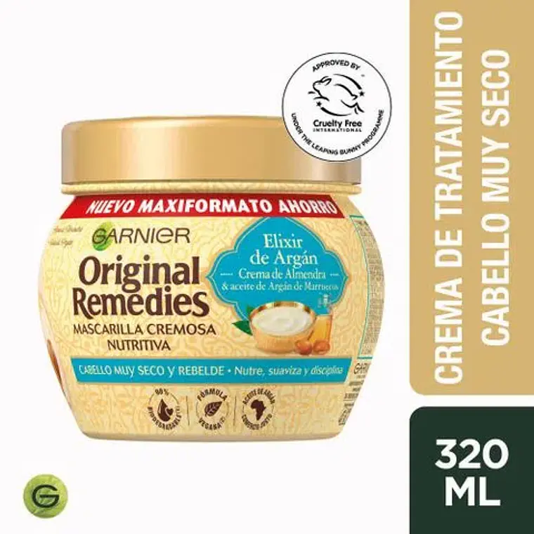Mascarilla Capilar Original Remedies - GARNIER ELIXIR DE ARGÁN (300 ML) 1