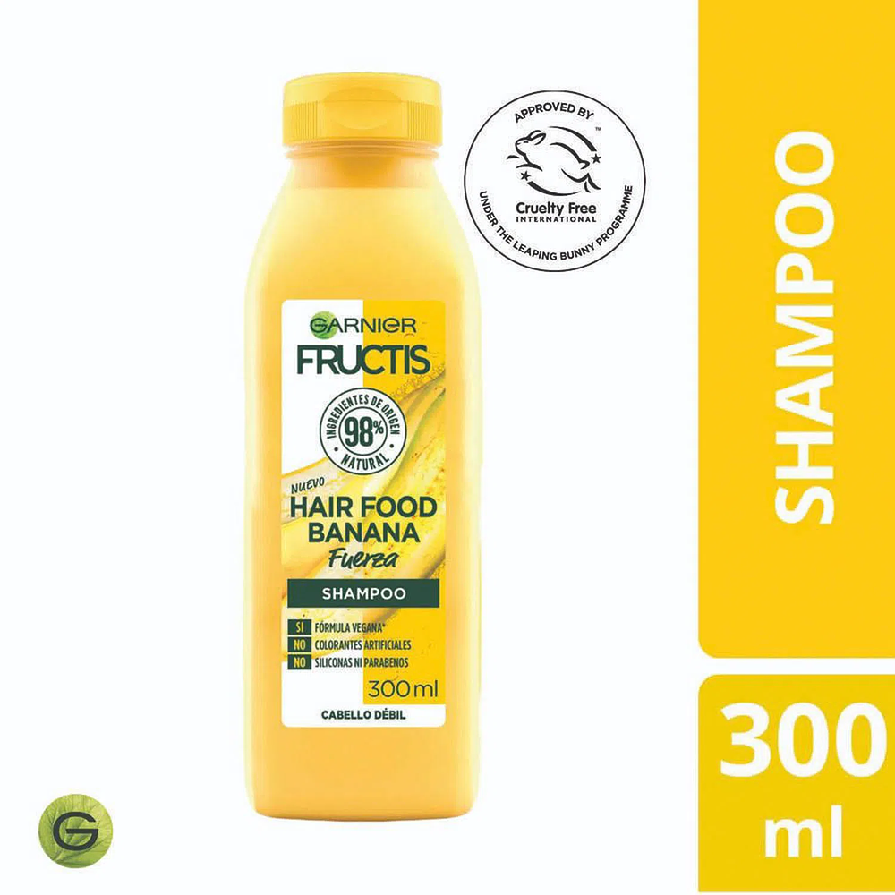 Shampoo Fructis Hair Food Banana Fuerza 300 ML GARNIER