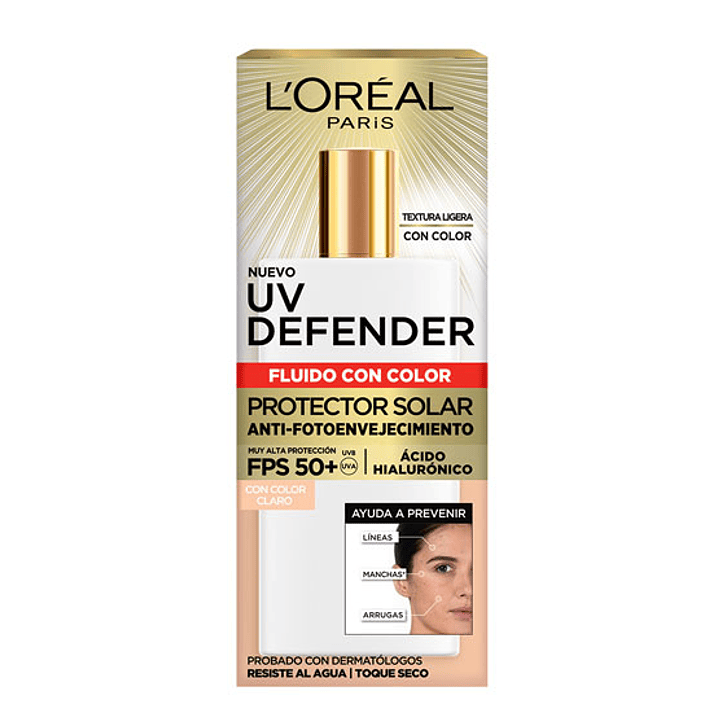 Protector Solar Cuidado Diario - LOREAL Fluido Con Color Claro FPS50+ LOREAL 3