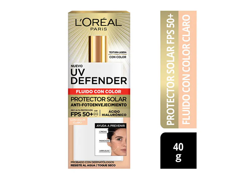 Protector Solar Cuidado Diario - LOREAL Fluido Con Color Claro FPS50+ LOREAL 1