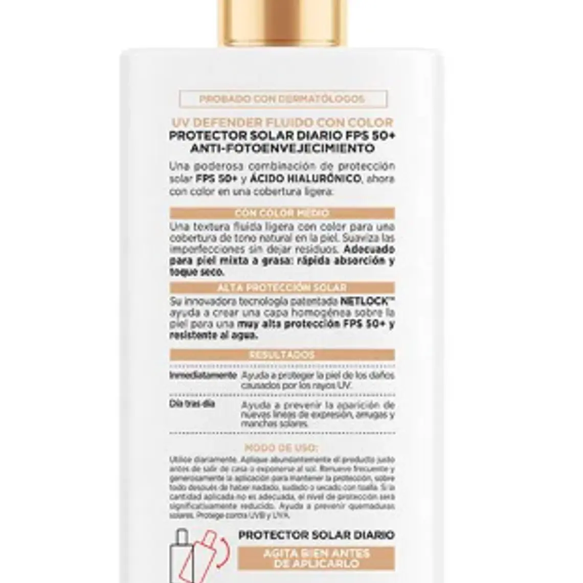 Protector Solar Cuidado Diario - LOREAL Fluido Con Color Medio FPS50+ LOREAL 3