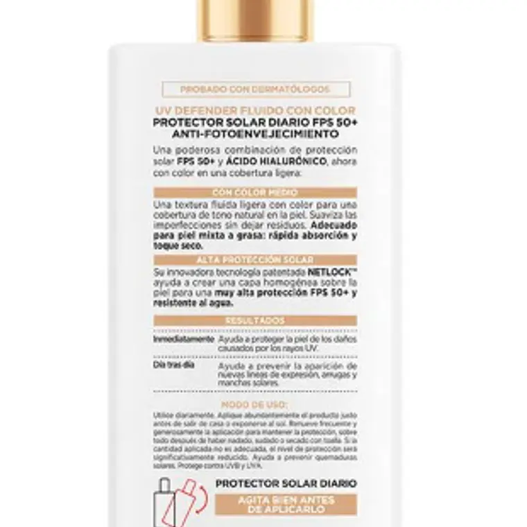 Protector Solar Cuidado Diario - LOREAL Fluido Con Color Medio FPS50+ LOREAL 3
