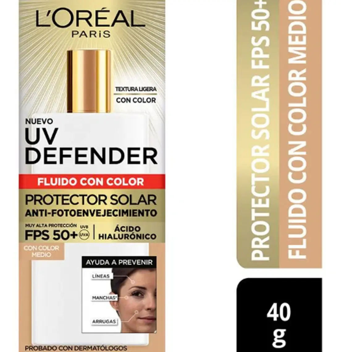 Protector Solar Cuidado Diario - LOREAL Fluido Con Color Medio FPS50+ LOREAL 1