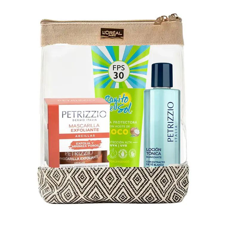 Set Piel Protegida Exfoliante + Protector Solar 30 FPS + Tónico Facial - PETRIZZIO 1