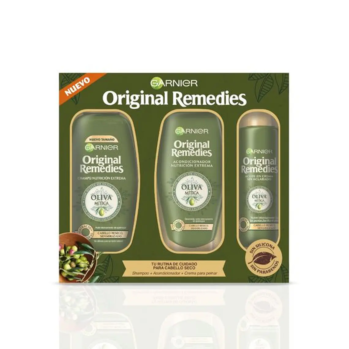 Pack Shampoo + Acondicionador + Crema para Peinar Oliva Mitica Original Remedies - GARNIER 4
