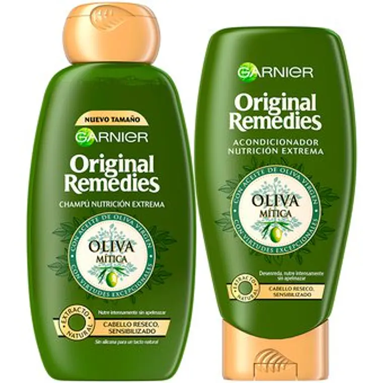 Pack Shampoo + Acondicionador + Crema para Peinar Oliva Mitica Original Remedies - GARNIER 2
