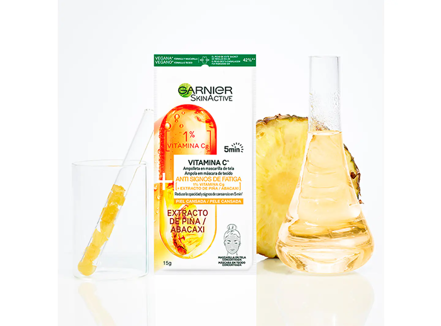 Set 7 Mascarillas en Tela Ampoule Mask Skin Active - GARNIER 3