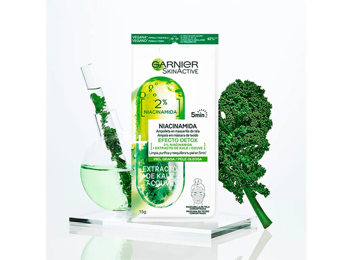 Set 7 Mascarillas en Tela Ampoule Mask Skin Active - GARNIER 4