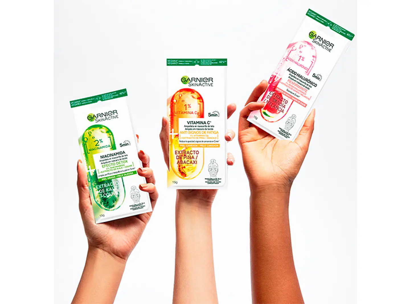Set 7 Mascarillas en Tela Ampoule Mask Skin Active - GARNIER 5
