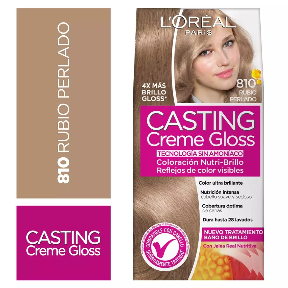 Tintura de Cabello Casting Creme Gloss - LOREAL RUBIO PERLADOR 810 (45 G) LOREAL 1