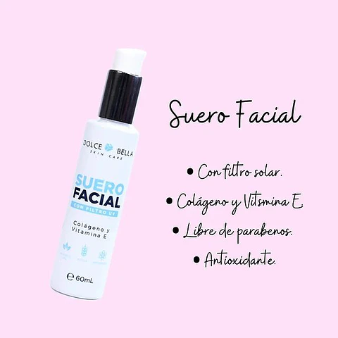 Suero Facial con Filtro UV y Vitamina E 60ml Serum - DOLCE BELLA