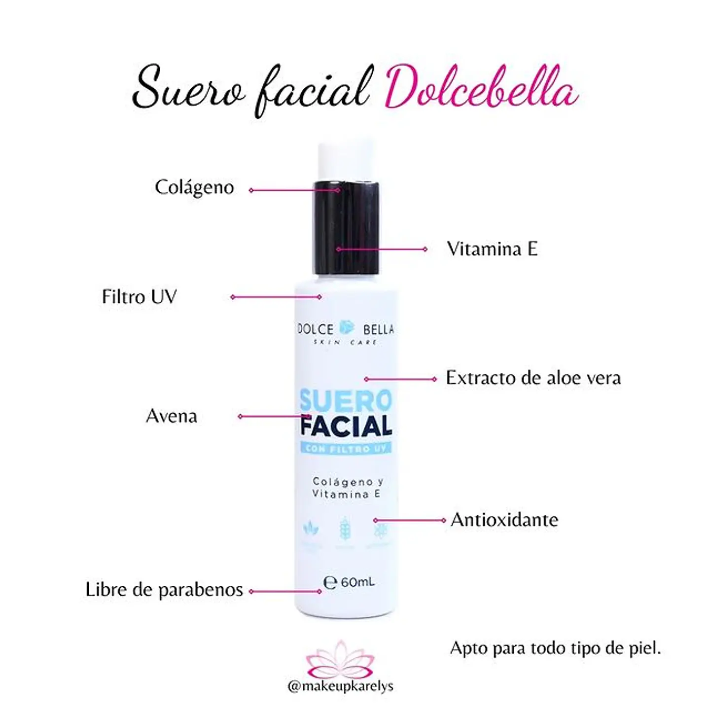 Suero Facial con Filtro UV y Vitamina E 60ml Serum - DOLCE BELLA 4