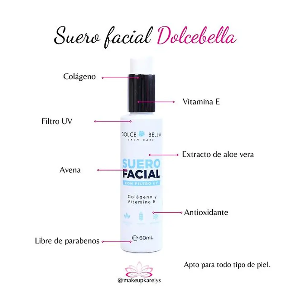 Suero Facial con Filtro UV y Vitamina E 60ml Serum - DOLCE BELLA 4