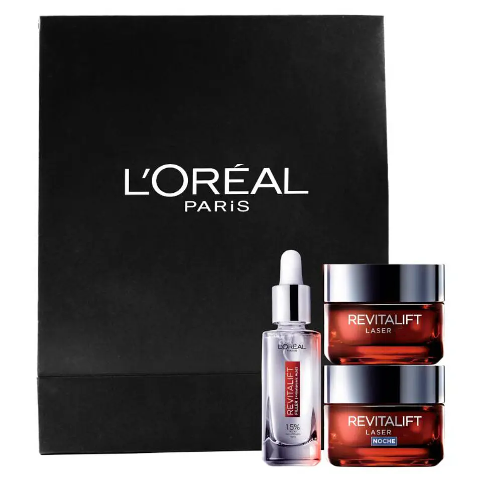 Set Anti-Arrugas Rutina Revitalif Láser x3 Día+Noche + Ácido Hialurónico - LOREAL  1