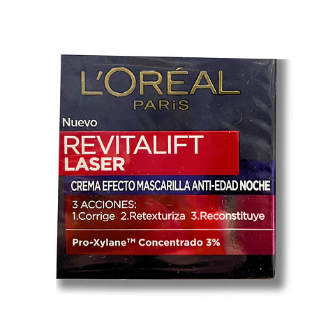 Crema Facial Revitalift Laser Noche Ácido Hialurónico + PRO-XYLANE - LOREAL