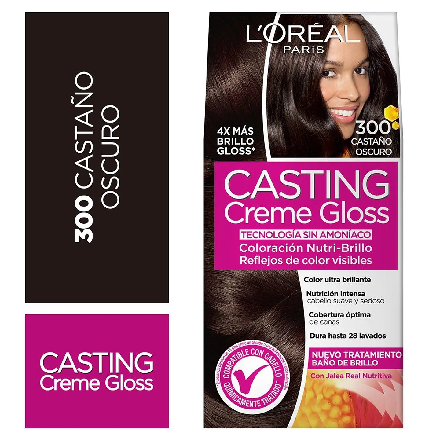 Tintura de Cabello Casting Creme Gloss - LOREAL CASTAÑO OSCURO 300 (45 G) 1