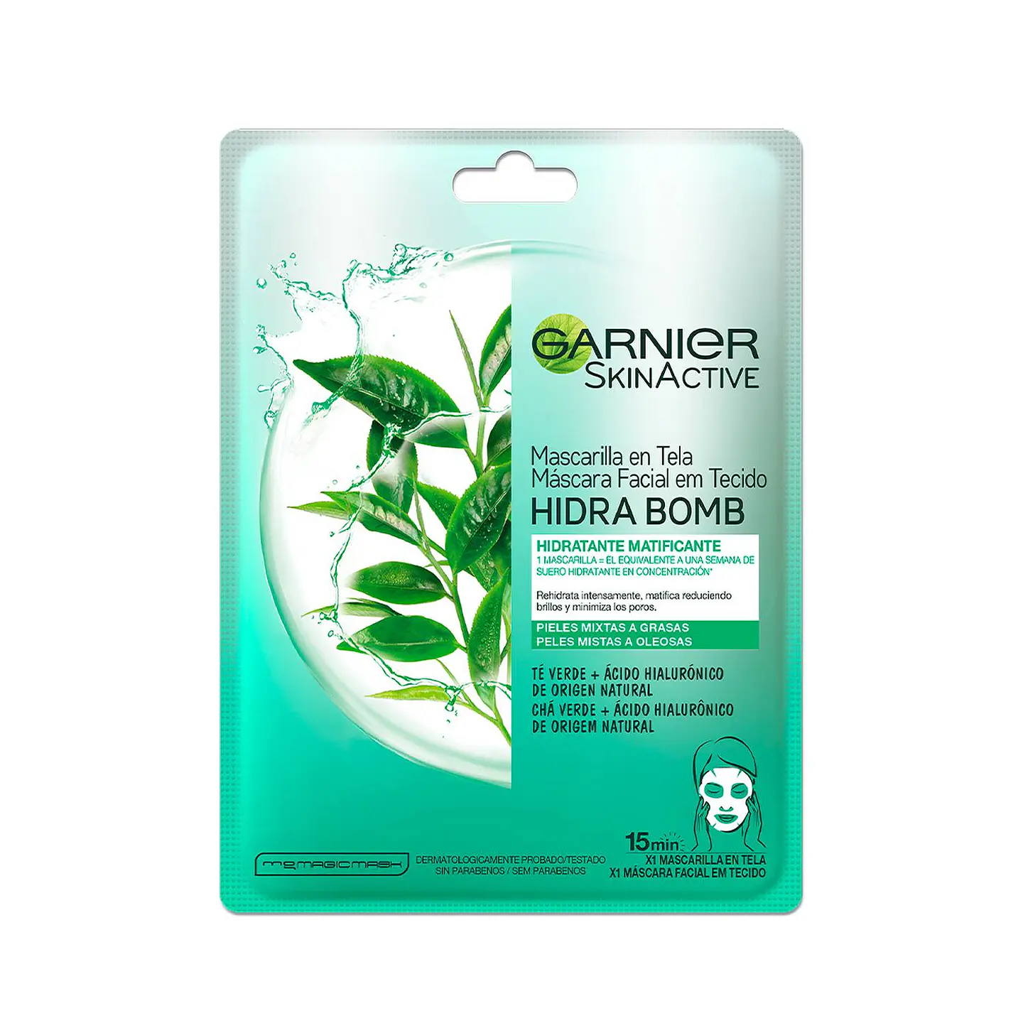 Mascarilla Facial con Ácido Hialurónico Hidra Bomb Matificante - GARNIER 1