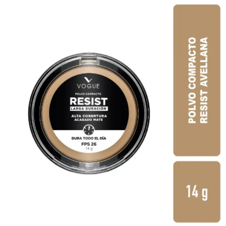 Polvo Compacto Resist Larga Duración Avellana - VOGUE 1