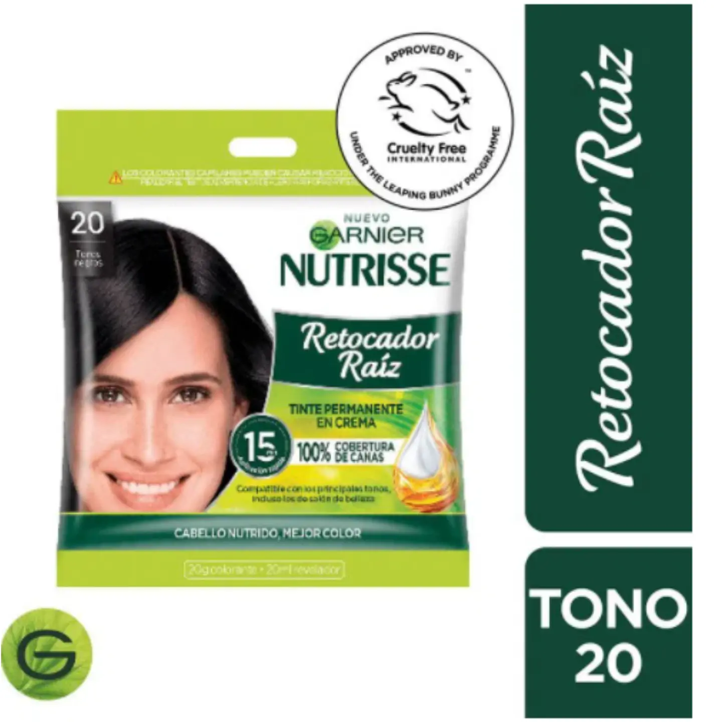 Tintura Permanente en Crema Retocador de Raíz - GARNIER TONOS NEGROS 20 1