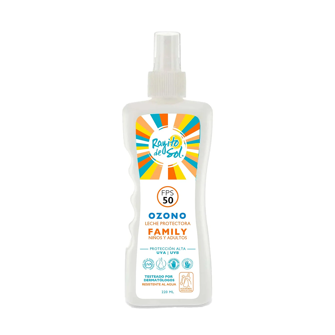 Leche Protectora Ozono Family FPS50 Niños y Adultos 220 ml Rayito de Sol - PETRIZZIO 1