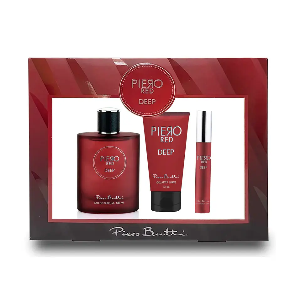 Set Perfume Piero Red Deep EDP 100 ml + Perfumero + After Shave 1
