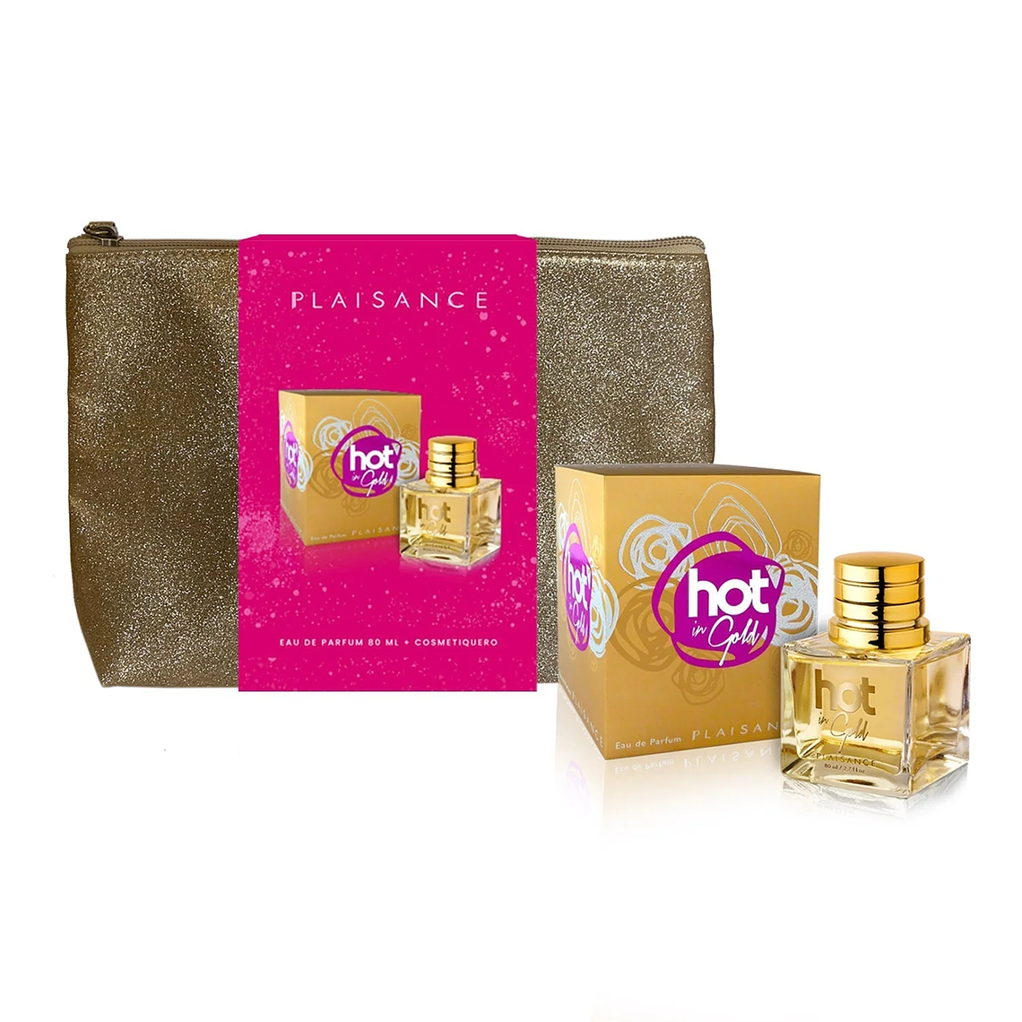 Set Perfume Hot In Gold EDP 80 ml + Cosmetiquero - PETRIZZIO 1