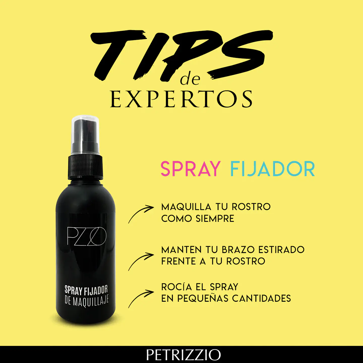 Spray Fijador De Maquillaje 60ML - PETRIZZIO 3