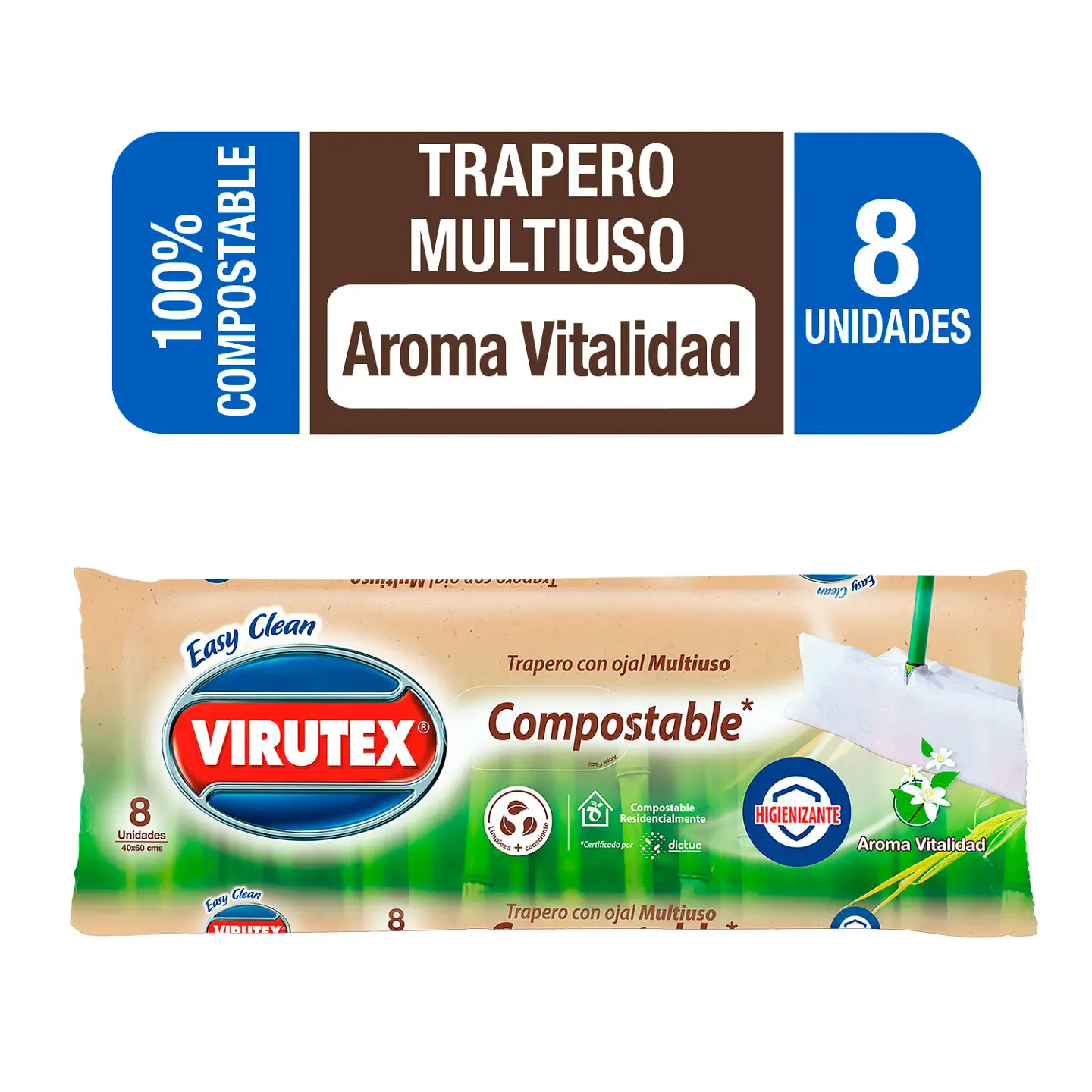 Trapero Húmedo Compostable 8 un - VIRUTEX 1