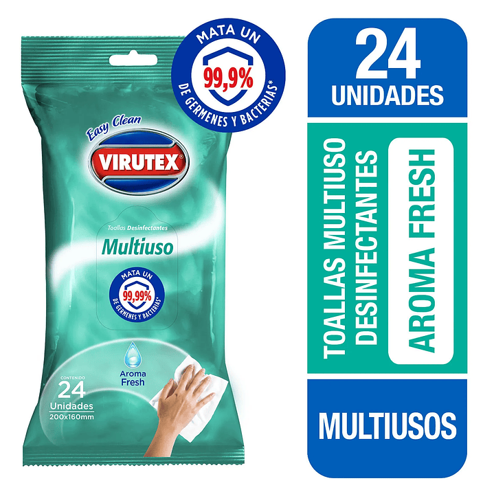 Toallas Desinfectante Fresh 24 uni - VIRUTEX 1