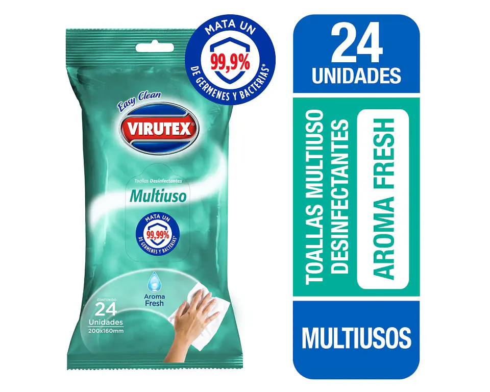 Toallas Desinfectante Fresh 24 uni - VIRUTEX 1