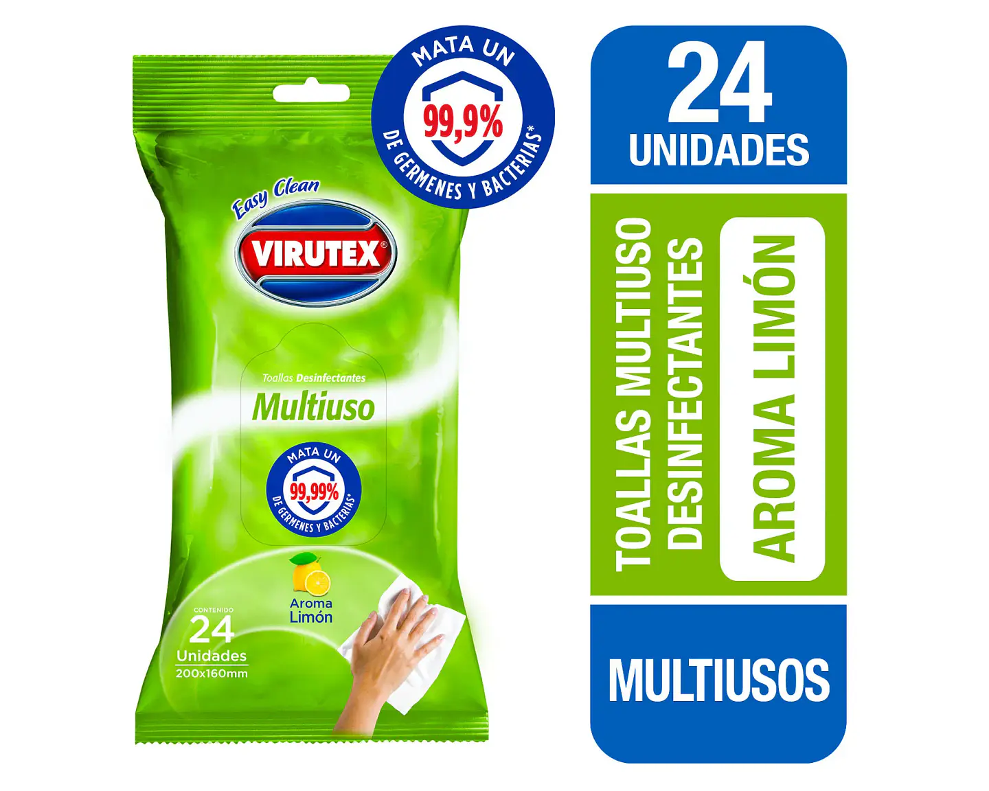Toallas Desinfectante Limón 24 uni - VIRUTEX 1