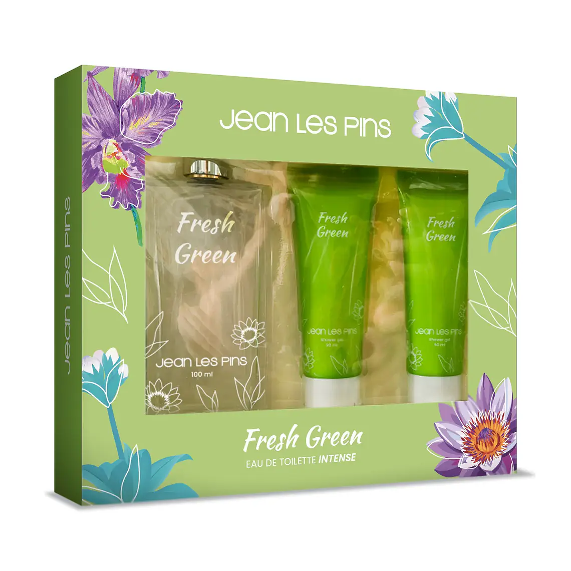 Set Fragancia Fresh Green EDT 100 ml + Body Lotion + Shower Gel JEAN LES PINS 1