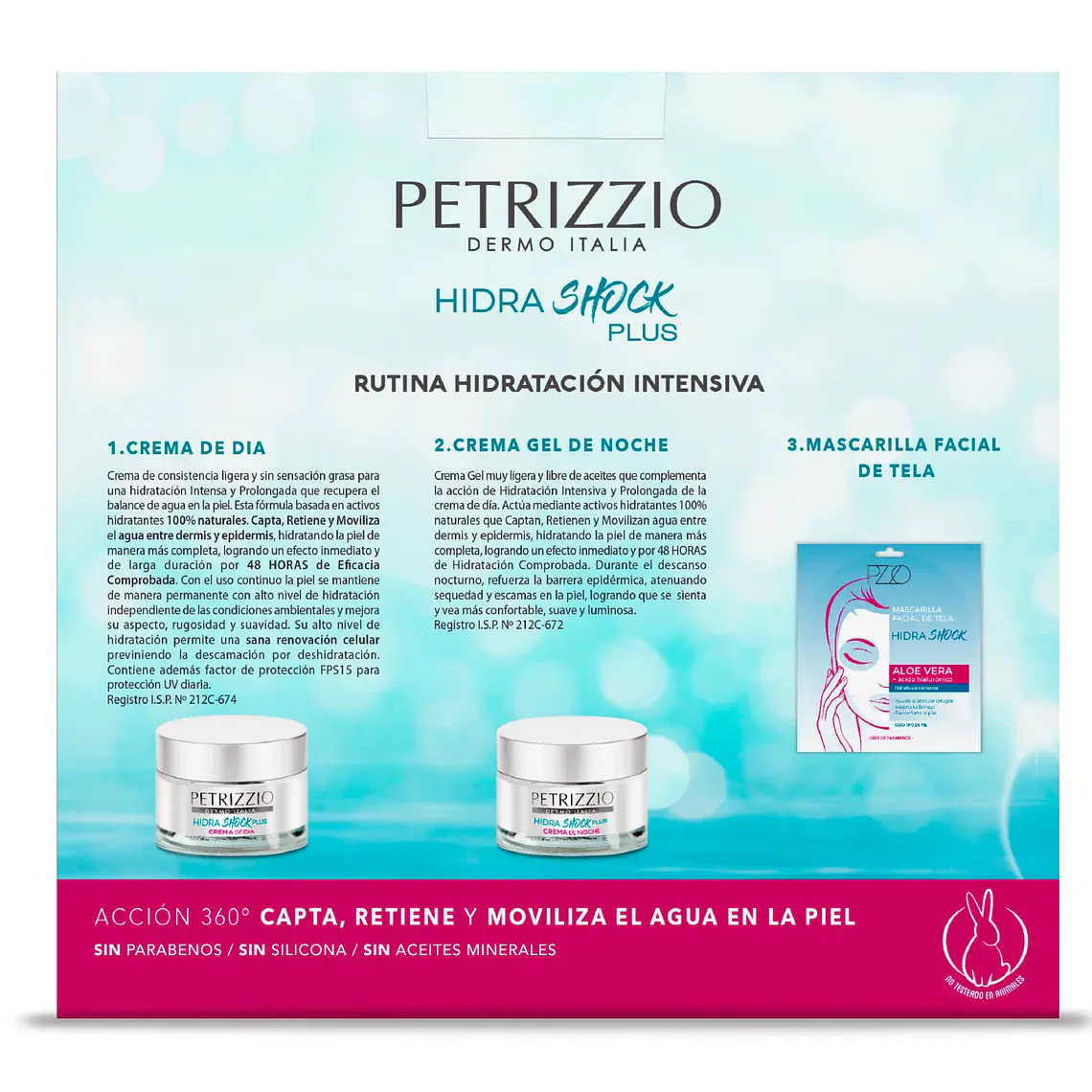 Tripack Set Cremas y Mascarillas HidraShock Plus - PETRIZZIO 2