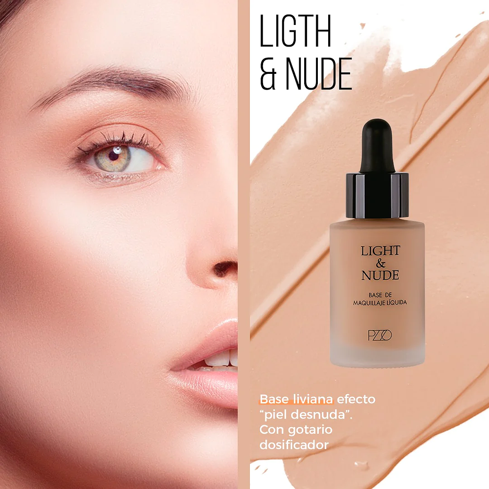 Base líquida Light & Nude 27 ml - PETRIZZIO