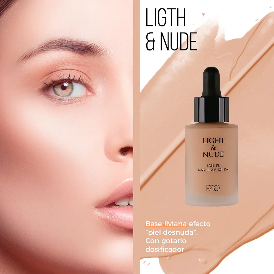 Base líquida Light & Nude 27 ml - PETRIZZIO 2