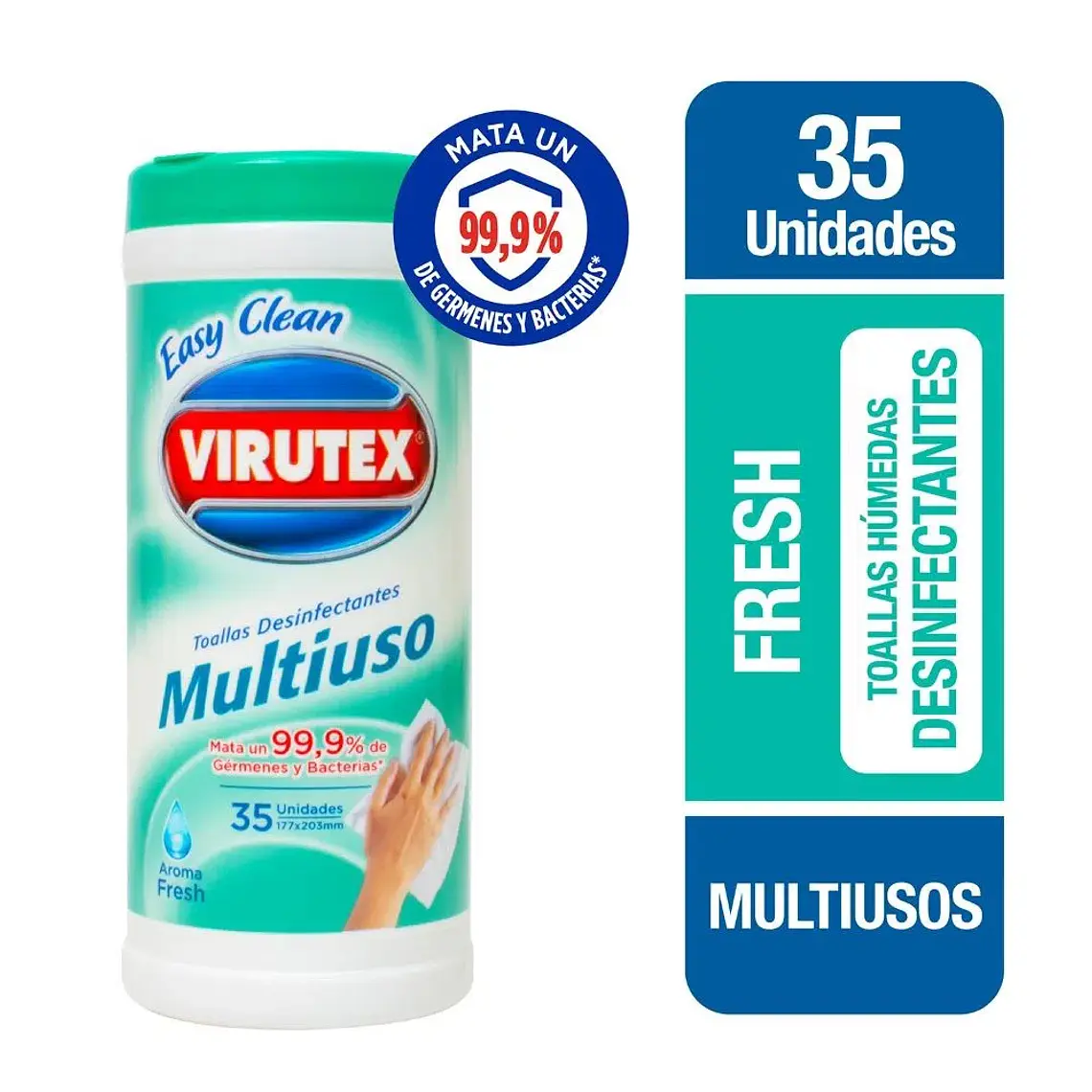Toallitas Desinfectantes Multiuso Fresh 35 Unid - VIRUTEX 1