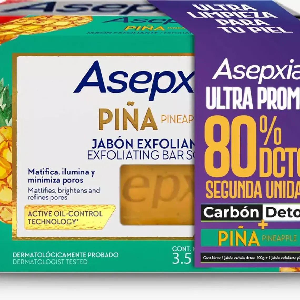 Pack jabónes Barra Carbon y Piña 200 GR - ASEPXIA 2