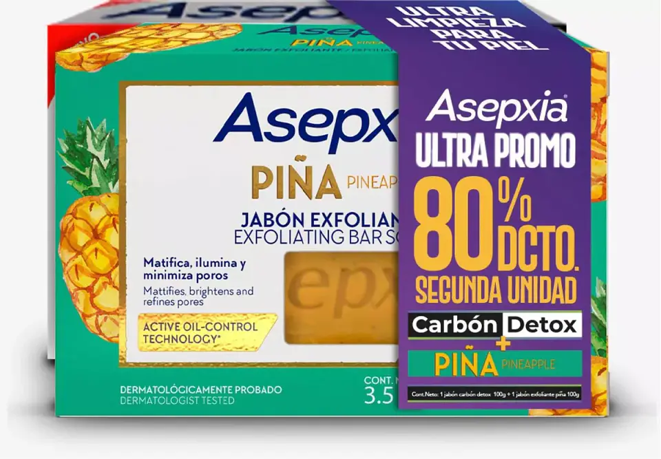 Pack jabónes Barra Carbon y Piña 200 GR - ASEPXIA 2