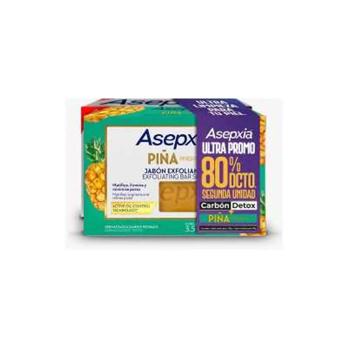 Pack jabónes Barra Carbon y Piña 200 GR - ASEPXIA 1