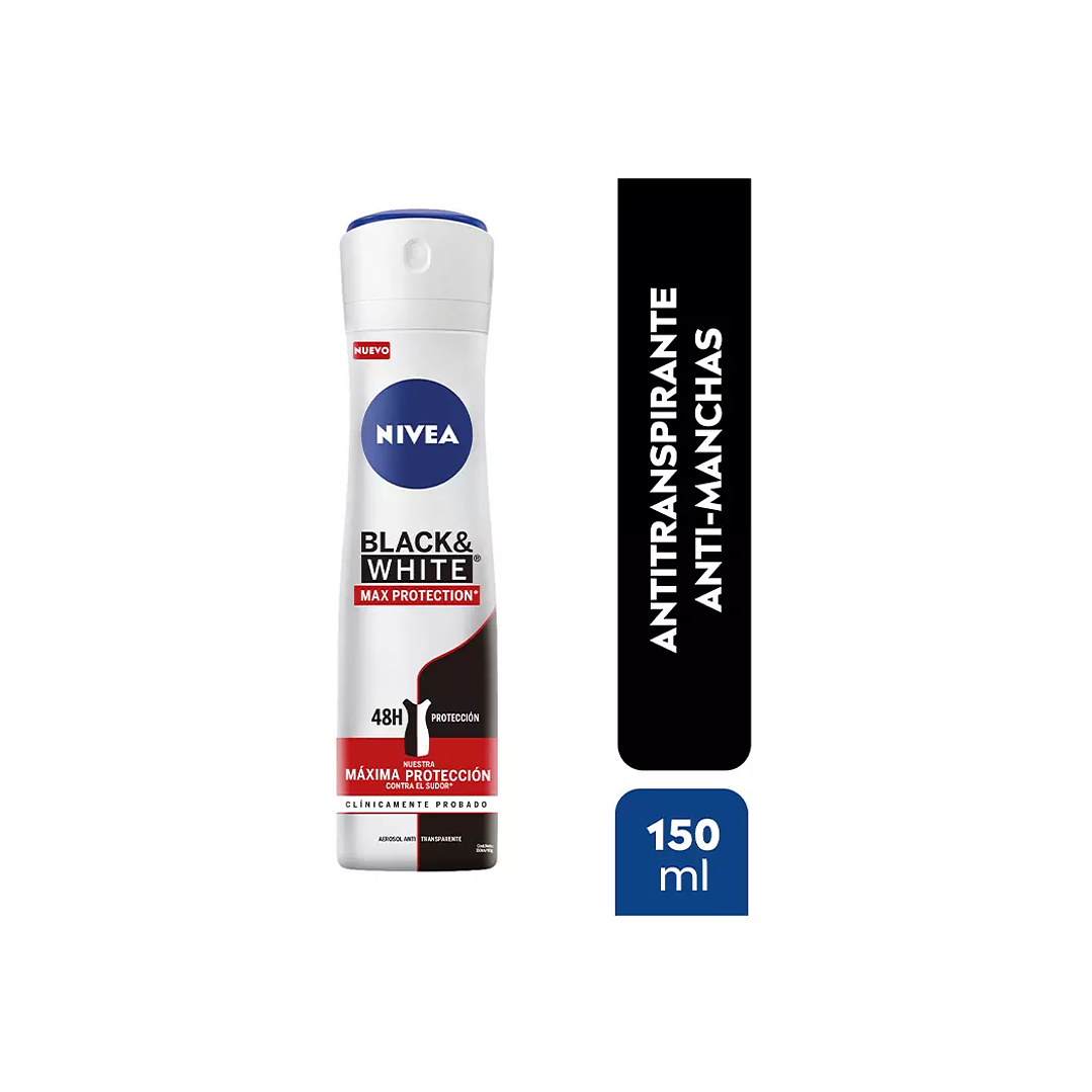 Desodorante spray  invisible Black & White Max Protección 150ml - NIVEA 1