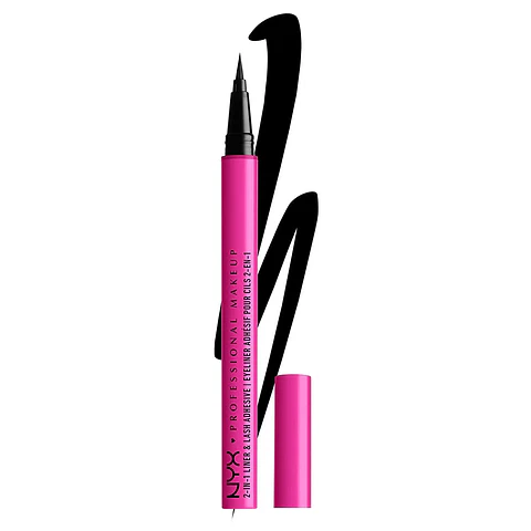 Delineador De Ojos Adhesivo Para Pestañas 2 En 1 24 Hrs A Prueba De Agua Black - NYX