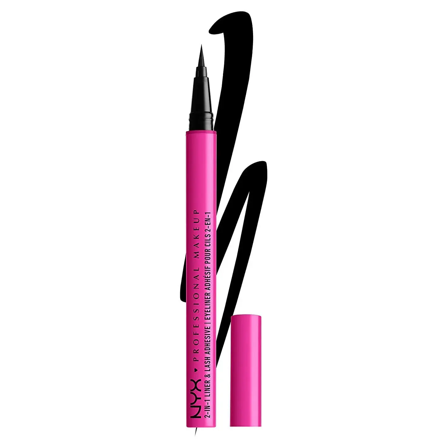 Delineador De Ojos Adhesivo Para Pestañas 2 En 1 24 Hrs A Prueba De Agua Black - NYX 2